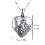 S925 Sterling Silver Locket Necklace That Holds Pictures Saint Christopher Love Heart Pendant