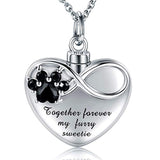 Silver paw print urn necklace 