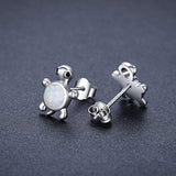 Opal Turtle Earrings Sterling Silver Opal Stud Earrings  for Women