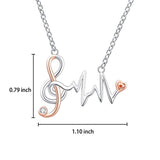 Sterling Silver Musical Note Pendant Necklace for Women Girls Music Lovers 18 Inches Treble Clef Music Note Jewelry Birthday Mothers Day Gift