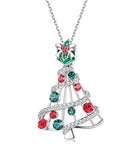 Silver Christmas Tree  Pendant Necklace