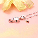925 Sterling Silver Music Note Cremation Jewelry Ashes Keepsake Urns Pendant Necklace for Women