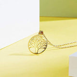 Gold Plated Tree of Life Pendant Necklace Minimalist Jewelry Gifts for Women Mom Lover Family with Gorgeous Jewelry Box