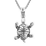 925 Sterling Silver Turtle Pendant Necklace For Women