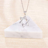 925 Sterling Silver Star of David Jewish Pendant Necklace