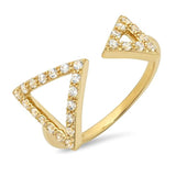 0.46 Ct Round Cut Pave Engagement Modern Arrow Design Bridal Promise Anniversary Ring Band 14K Yellow Gold