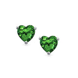 1Ct Cubic Zirconia AAA CZ Solitaire Heart Stud Earrings For Women For Teen 925 Sterling Silver