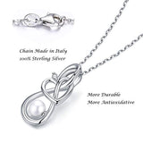 Silver Infinity Necklace for Women,925 Sterling Silver Fine Jewellery Woman Necklace Heart Pearl Pendant,Gifts for Women
