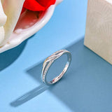 925 Sterling Silver CZ Letter Rings Twisted Cubic Zirconia Stackable Rings Eternity Bands Engagement Wedding Bands for Women