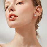 Opal Earrings, 925 Sterling Silver Tiny Stud Earrings with Cubic Zirconia for Women