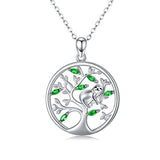 Silver Sloth Necklace Tree of Life Necklace