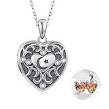 Silver Love Heart Locket Necklace 
