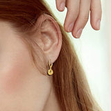 Yellow Gold Plated 925 Sterling Silver CZ Cubic Zirconia Dangle Drop Earrings Fine Dainty Jewelry For Women Girls