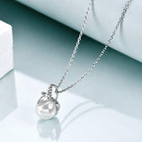 925 Sterling Silver Pearl Unicorn Pendant Necklace for Women Graduation Jewelry Gift with 10mm Pearl