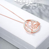 Sterling Silver Rose gold mom Necklaces for Mom Gifts for Mother Women,Engraved ' I Love You Forever ' on the Pendant Charm