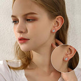 Turtle Earrings for Women,925 Sterling Silver Green Cubic Zirconia Stud Earrings, Hypoallergenic Animal Earrings for Sensitive Ears