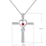 Sterling Silver Cross Love Heart Infinity God Cross Pendant Necklace Birthday Gifts for Her Wife Women