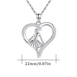 925 Sterling Silver Ballerina Dancer Ballet Pendant Necklace Dance Jewelry Gifts for Women Teenage