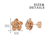 925 Sterling Silver Rose Flower Stud Earrings for Women