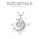Sterling Silver  moon and star Necklace Lovely Moon CZ Pendant Chain Fashion Jewelry for Women Teen Girl Friend Birthday Gift