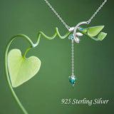 Dainty Leaf Y-Necklace for Women,S925 Sterling Silver Olive Leaf Pendant  Jewelry with Zircon，Great Gift for Girlfriend Wife Mom Daughter