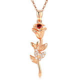 Silver Rose Flower Necklace 