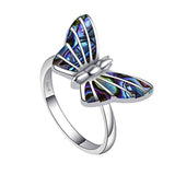 Opal Gem Vivid Butterfly Rings