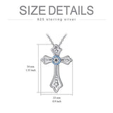 Cross Necklace 925 Sterling Silver Faith Hope Love Pendant Love of God With Cubic Zirconia Lord's Prayer CZ Chain Religious Jewelry Christian Birthday For Women