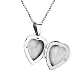 Daisy in Full Bloom Heart Pendant Locket 925 Sterling Silver Cable Necklace