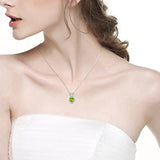 S925 Sterling Silver Love Hearts Infinity  Green Peridot Necklace Birthstone Necklace for Mom