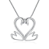 double swan heart necklace