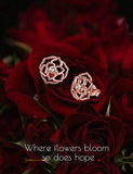 Rose Gold Plated Flower Earring Sterling Silver Stud