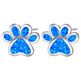 Dog Cat Pet Paw Print Stud Earrings