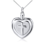 S925 Sterling Silver Heart Urn Memorial Ashes Keepsake Exquisite Cremation Pendant Necklace