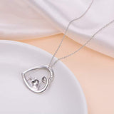 925 Sterling Silver Panda-Keep me in your heart Cute Animal Heart Pendant Necklace For Women Girls Birthday Gift Jewelry
