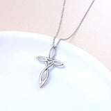 925 Sterling Silver Celtic CZ Cross Pendant Necklace for Women Girlfriend Daughter Mother