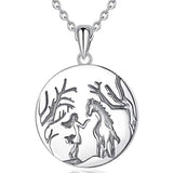 Sterling Silver Girls and Horse Necklace Lovely Animal Pendant Necklaces for Horse Lovers