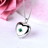 Heart Locket Necklace 925 Sterling Silver Personalized Photo Lockets Pendant Custom Picture Jewelry for Women