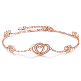 Silver Heart Love Anklets 