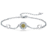  Silver Daisy Bracelet Link Little Sunflower Bracelets 