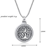 S925 Sterling Silver Necklace for Memorial Ashes, Tree of Life Pendant for Ashes Jewelry- You Always in My Heart