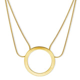 Gold Flashed Base Metal Open Circle Wedding Pendant Necklace