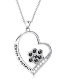  Silver Dog Paw Print Necklace