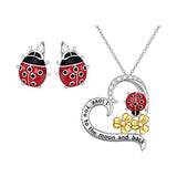 adybug necklace and earrings