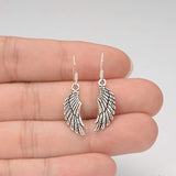 Women's 925 Sterling Silver Bali Inspired Fashion Tiny Angle Wing Hook Dangle Earrings
