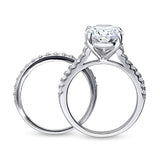 Rhodium Plated Sterling Silver Oval Cut Cubic Zirconia CZ Solitaire Engagement Wedding Ring