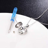 Sterling Silver Rose Flower Cremation Urn Pendant Necklace Keepsake Ashes Memorial Jewelry for Women