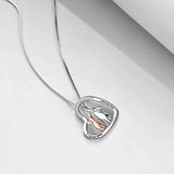 S925 Sterling Sliver Gifts for Women Elephant Necklace Cute Animal Heart Pendant Jewelry