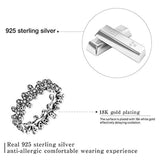 925 Sterling Silver CZ Dazzling Daisy Rings Cubic Zirconia Flower Rings Stackable Ring for Women and Girls