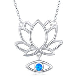 Silver Lotus Flower Necklace Evil Eye Necklaces